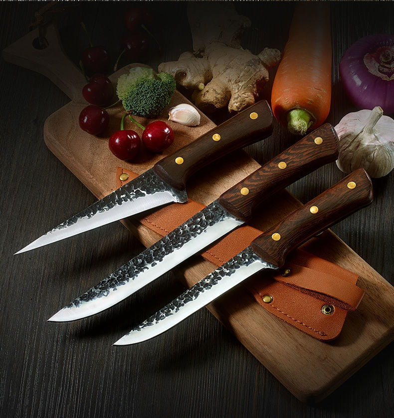 杀猪专用刀锻打屠宰刀具工艺手工锋利特快锰钢红色