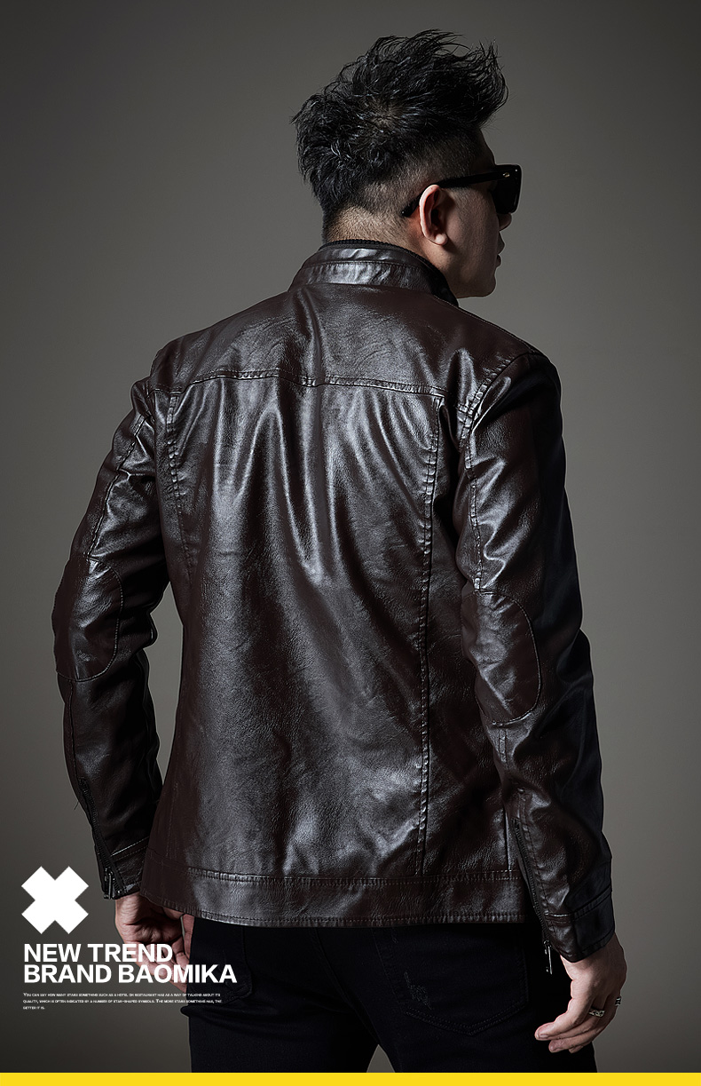 jeep吉普轻奢高档品牌男装帅气皮夹克外套男棒球领春秋