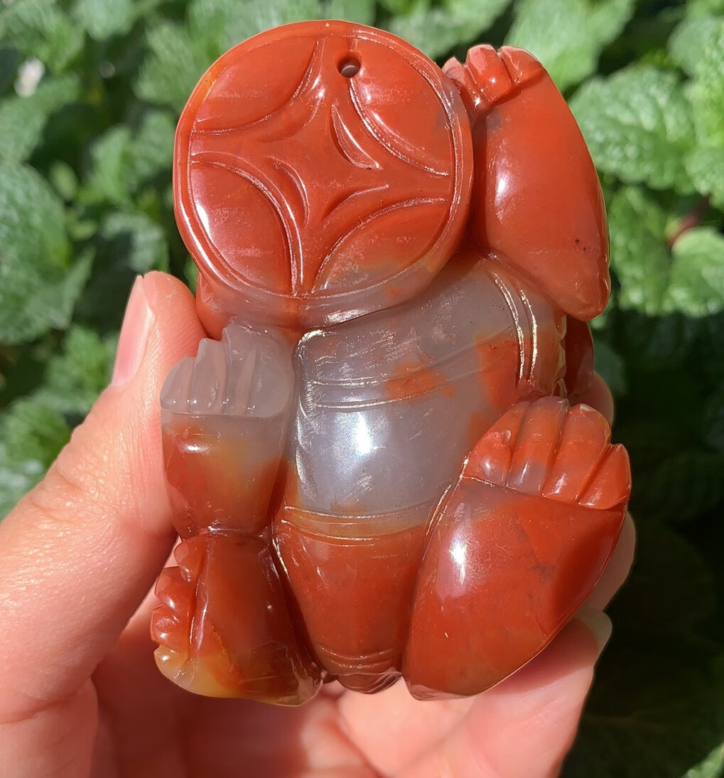 天然黄龙玉鸡血红福禄寿三色阴阳脚霸王貔貅手玩摆件证书新