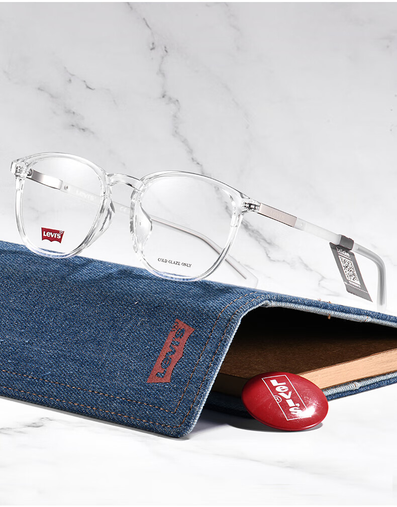 levis李维斯近视眼镜框男潮ins风网红透明镜框素颜显瘦大框女7058眼镜