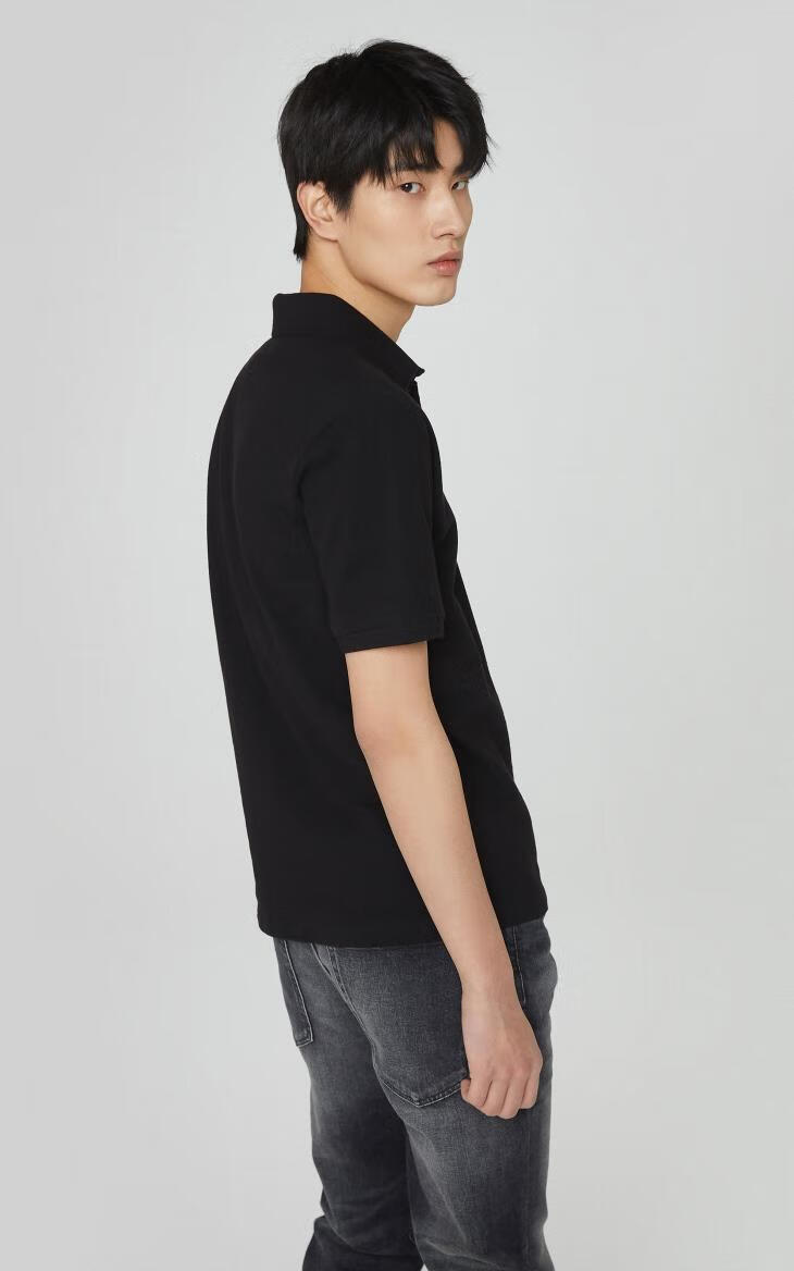 selected思莱德新品微弹艺术刺绣休闲男士polo衫421206031蓝色17596am