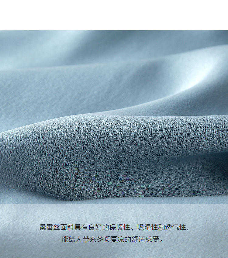 ovv春夏19mm雅纹缎荡领真丝无袖连衣裙gqlwj21005a 蓝灰05 xs