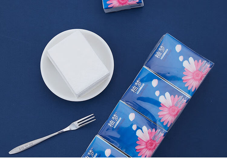 手帕纸巾小包装装便携式可湿水餐巾纸面巾纸 花之蓝/60包