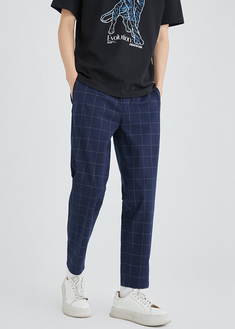 jackjones杰克琼斯夏季男士潮流时尚个性街头帅气酷休闲微弹格纹小脚