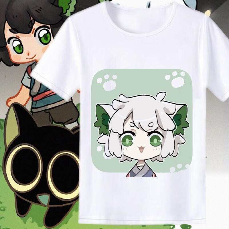 罗小黑战记衣服罗小黑战记国潮动漫电影周边衣服小黑t恤无限小黑哪吒
