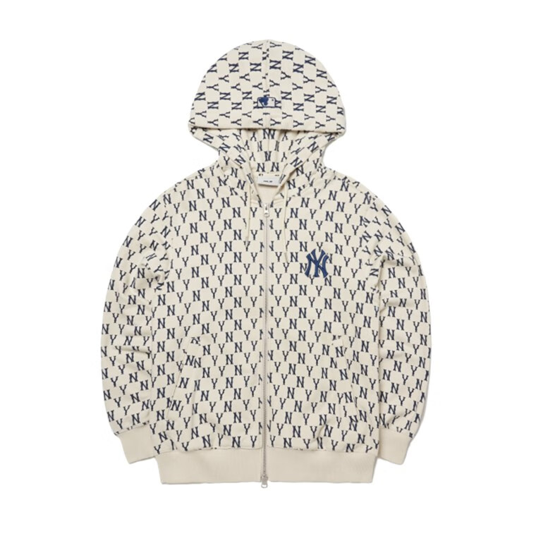 mlb男女ny满标老花休闲拉链开衫连帽卫衣外套22春款3atrm0121 3atrm