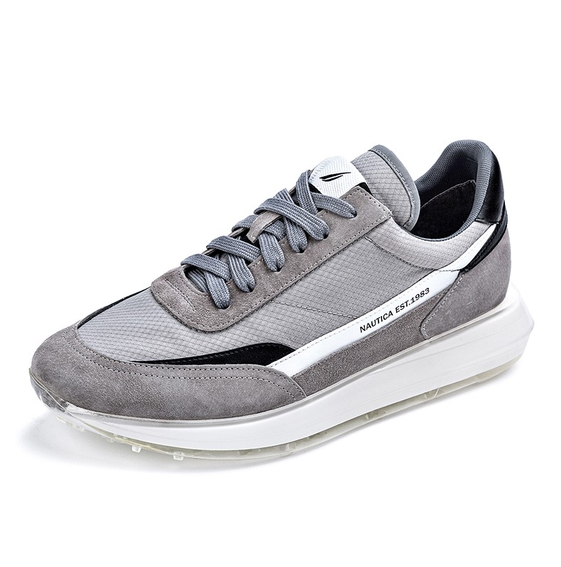 nautica诺帝卡 男鞋休闲鞋男 韩版简约撞色运动鞋舒适百搭跑步鞋子 男