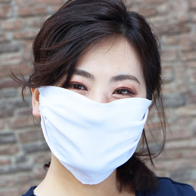 珥妃桑蚕丝口罩夏季薄款透气骑行真丝加大防晒女款加宽江南水色均码