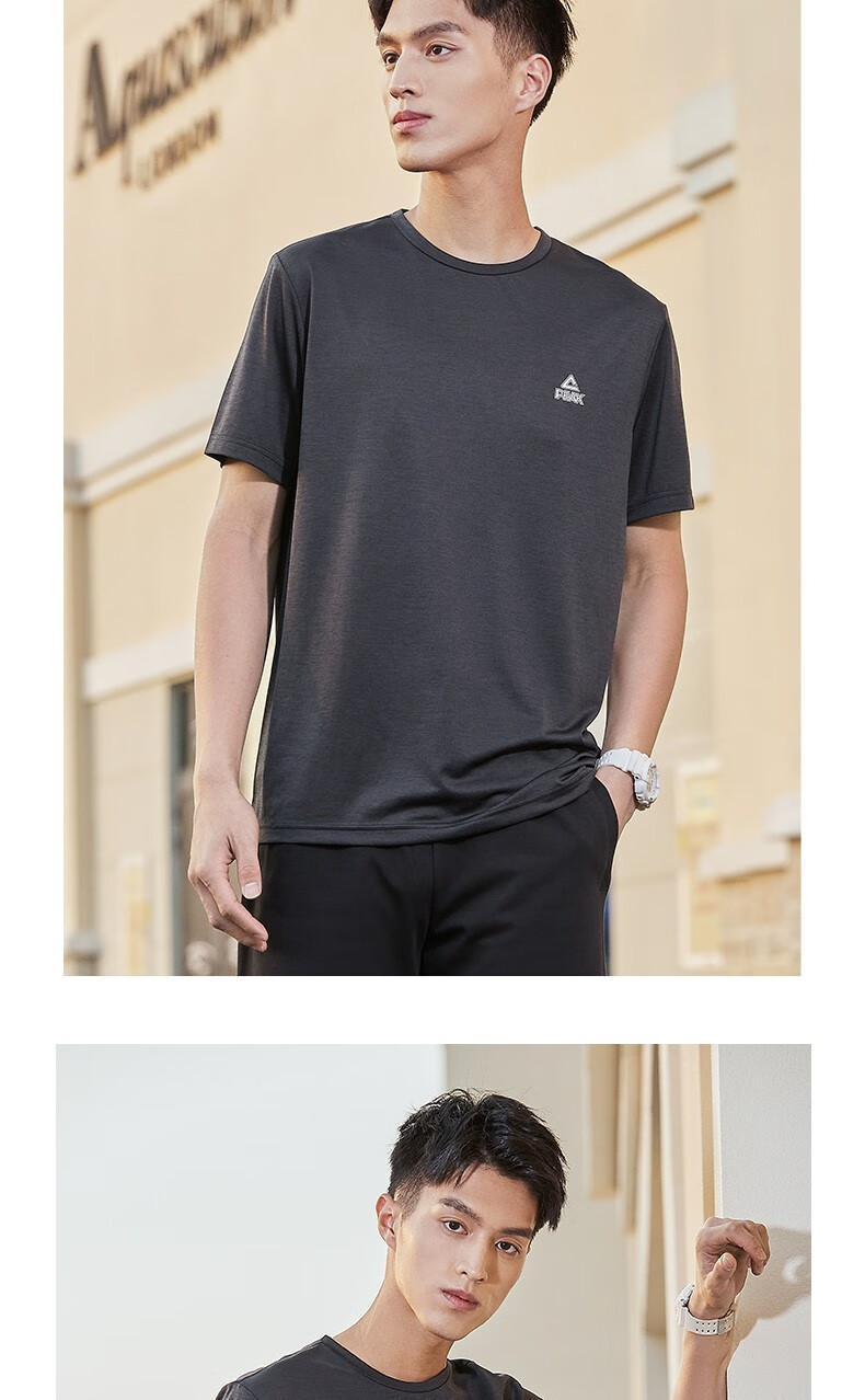 peak匹克男装短袖男士夏季半袖透气速干衣运动健身t恤舒适跑步运动