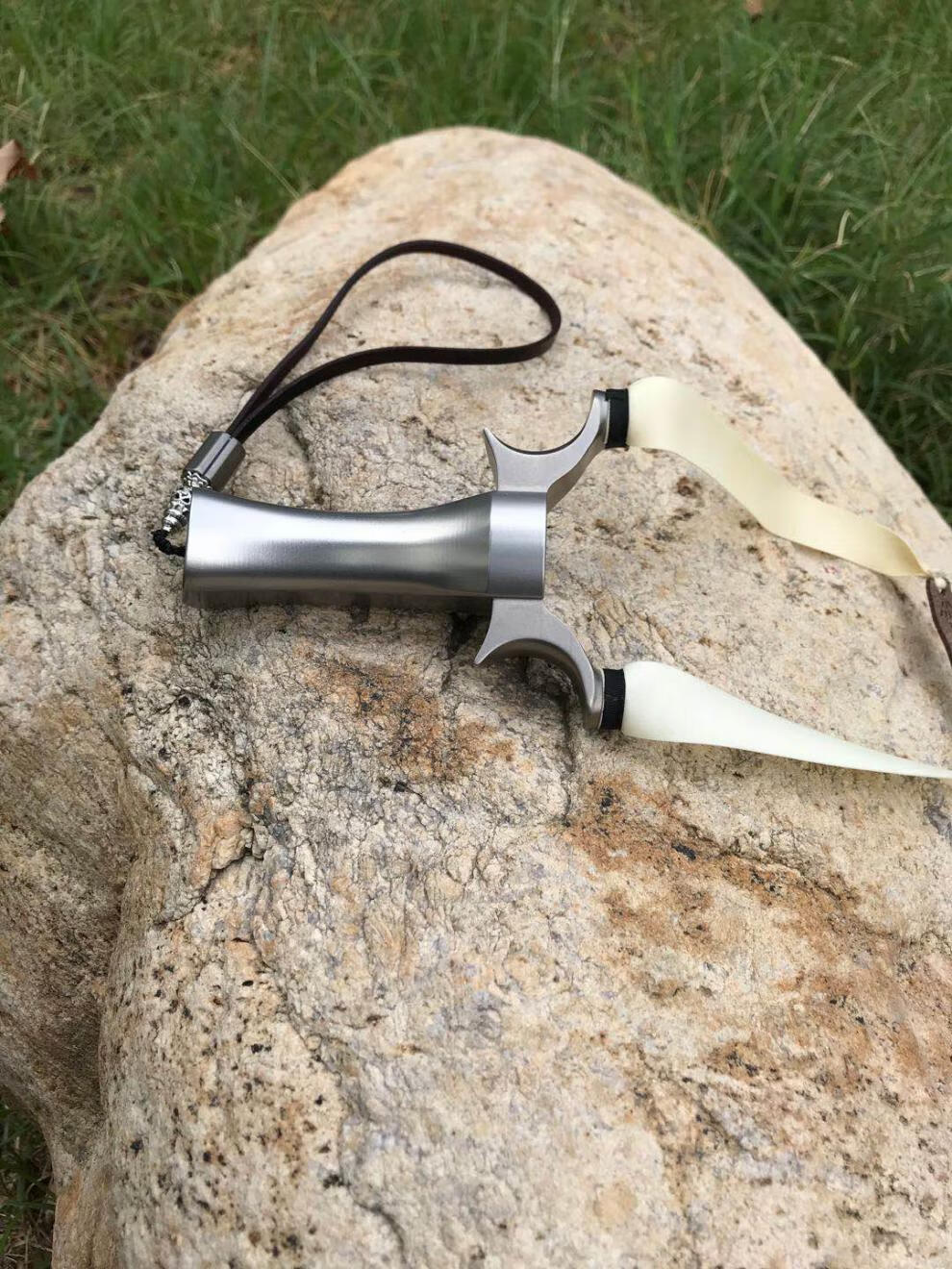 航空铝飞虎圆撑头小弓门淮撑天罡免绑扁皮弓竞技弹弓全钛合金75弓门无