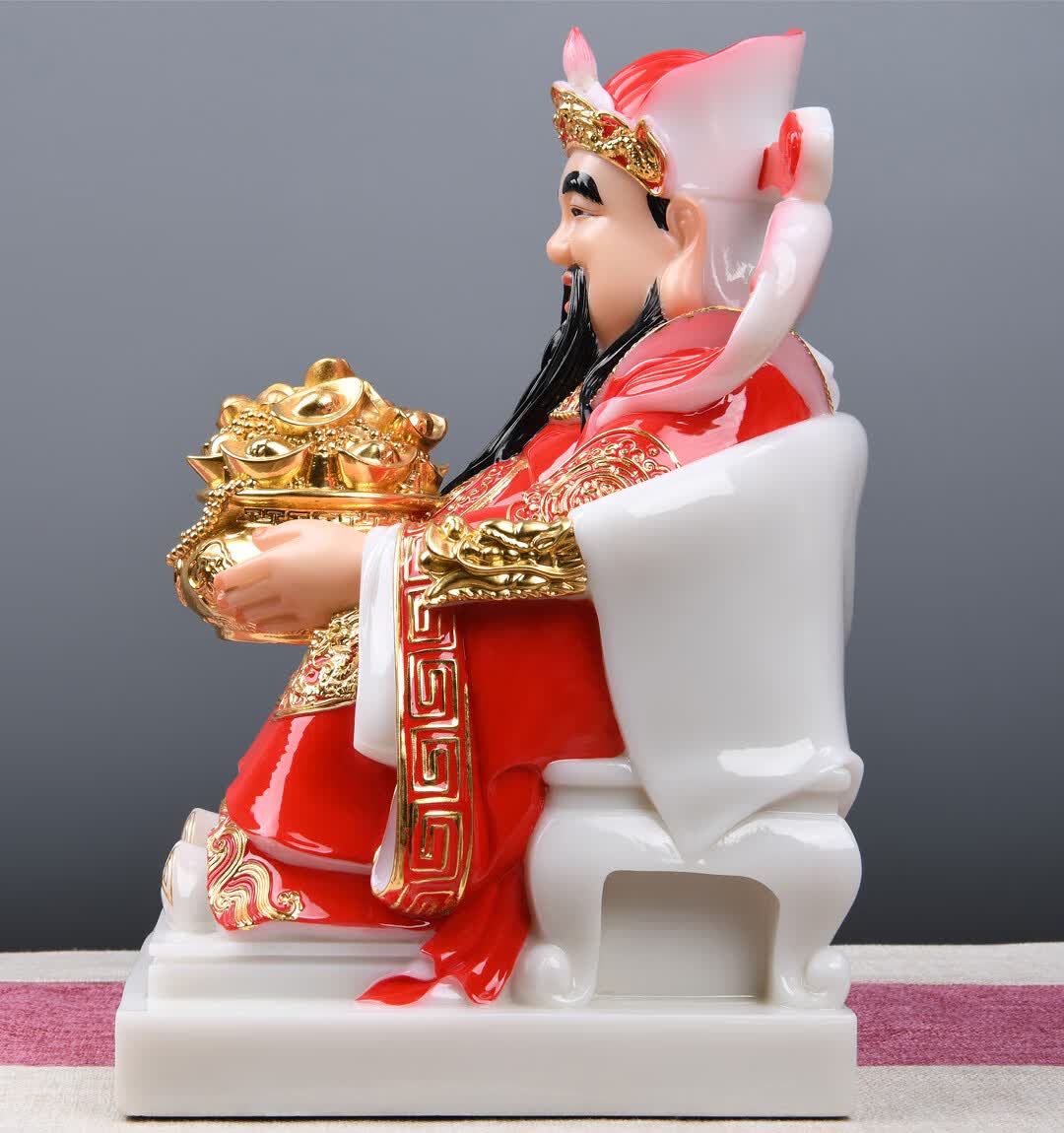 益心阁财神爷佛像家用供奉汉白玉文财神办公室店铺开业居家招财摆件16