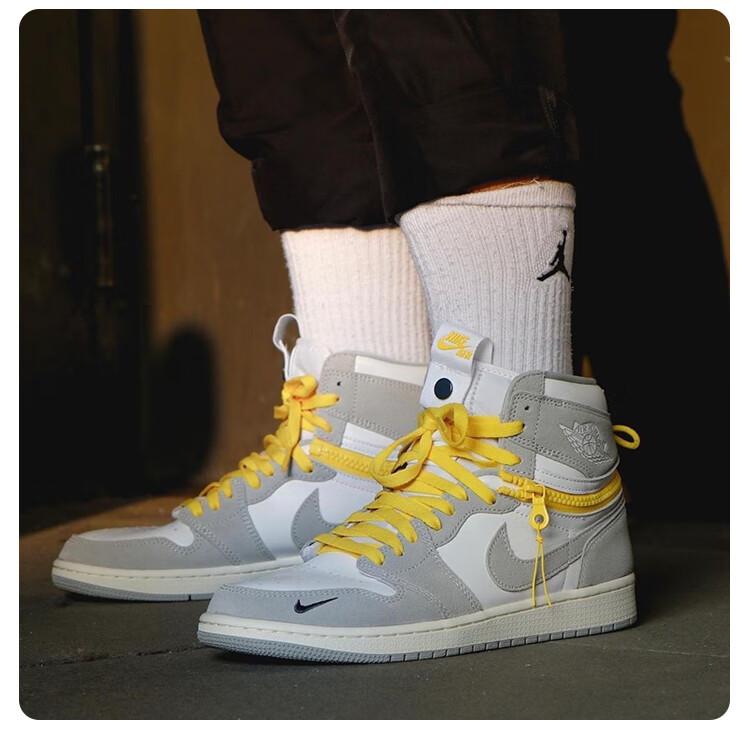 air jordan 1 high switch aj1高帮烟灰拉链换帮篮球鞋cw6576-100 cw