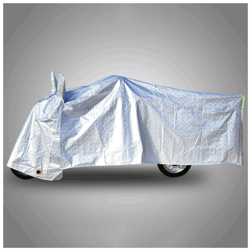 电动三轮车车罩衣三轮摩托车披防雨防晒罩遮雨通用加厚 三轮车银色 l