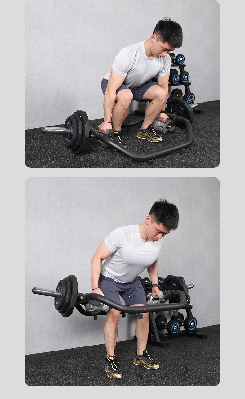 rising锐思 深蹲硬拉杆商用六边框力量举重环形杠铃杆耸肩六角健身