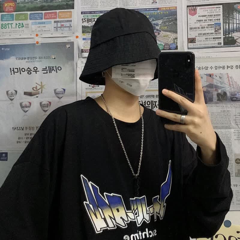 盆帽大头围速干帽子ins黑色网红款乞丐钟型渔夫帽男女士秋冬日系遮脸