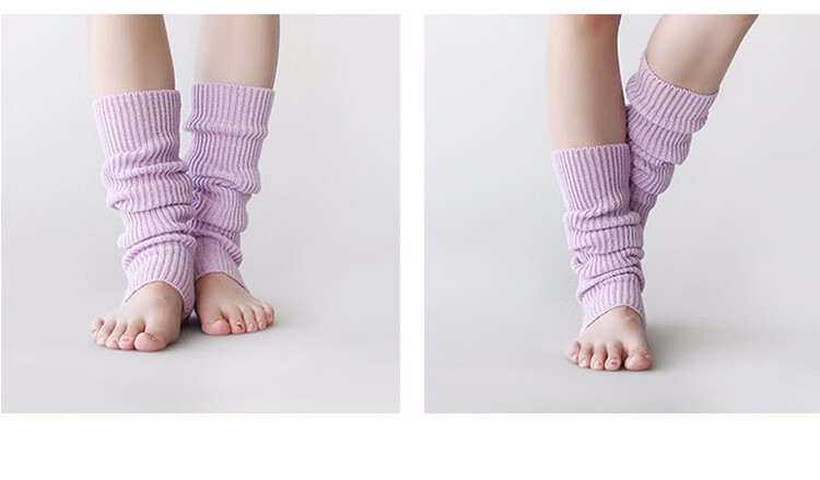 儿童拉丁舞护腿袜 针织芭蕾舞暖腿 秋冬踩脚袜套 【墨绿/孔雀蓝】55cm