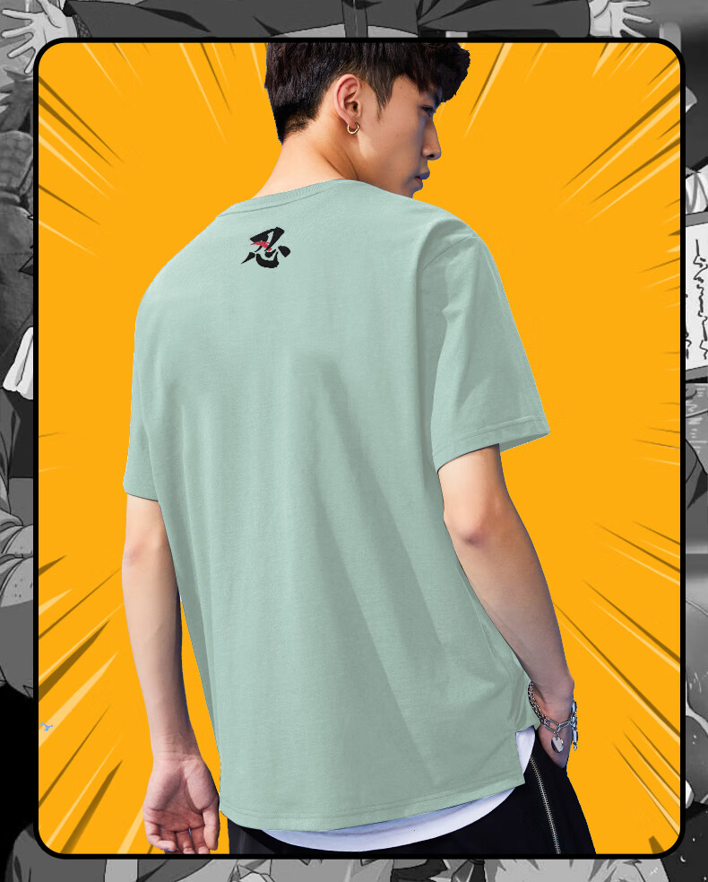 安踏火影忍者联名短袖2021夏季新款宽松潮流纯棉t恤152121177 -2石