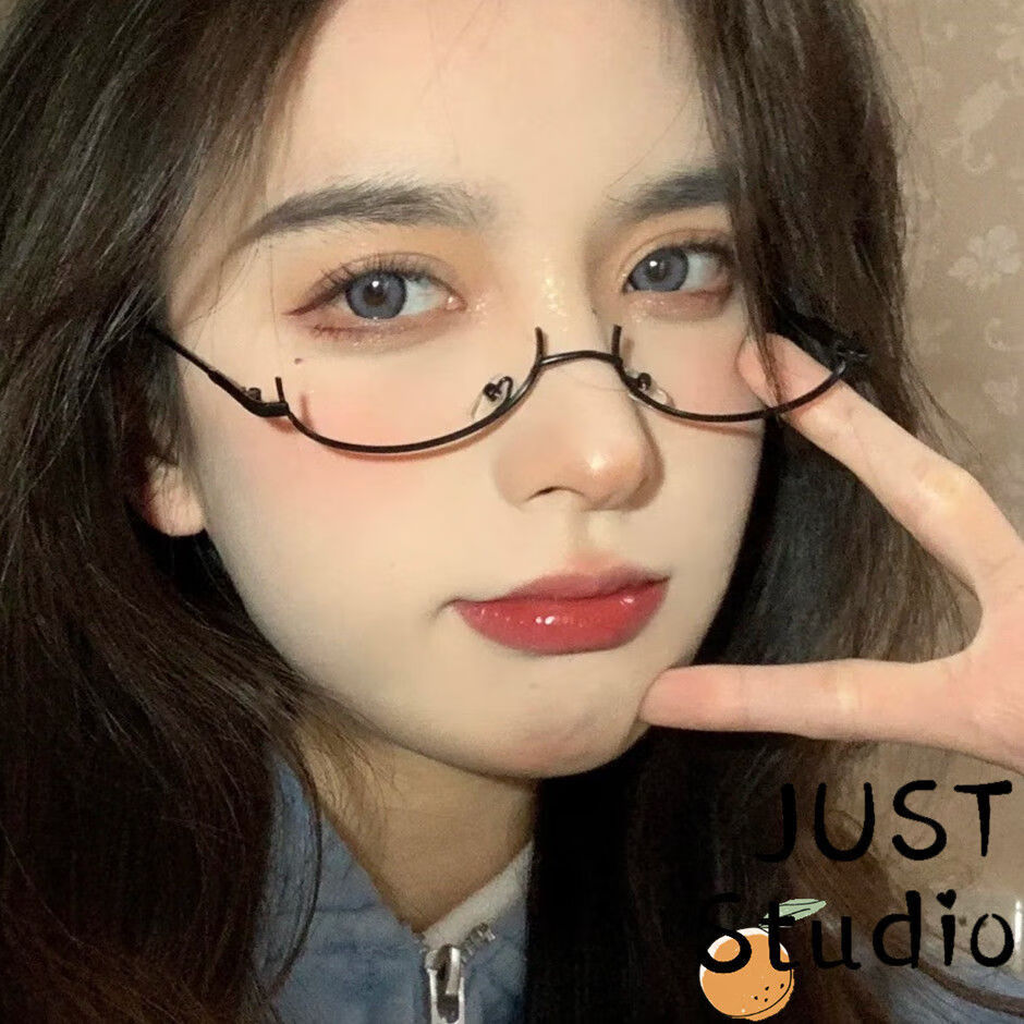 二次元日系眼镜框女装饰网红同款下半框ins凹造型cos动漫软妹萌妹