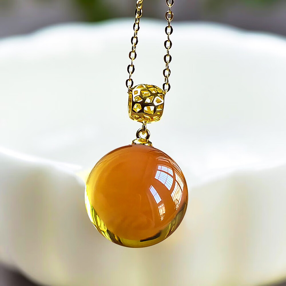 7a级巴西黄水晶散珠子 无孔单珠文玩多宝手串项链吊坠diy配件 (7a限量