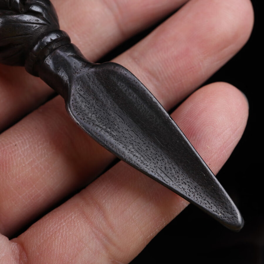 异地彩虹手工制作天铁托甲尸陀林主金刚橛藏式黑漆古工艺金刚杵