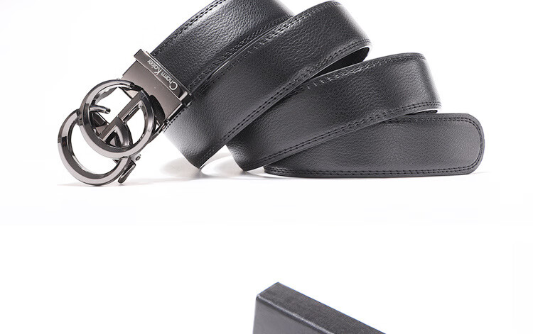 【全新全套未使用】charm kaiser男士二层牛皮自动扣中青年皮带休闲