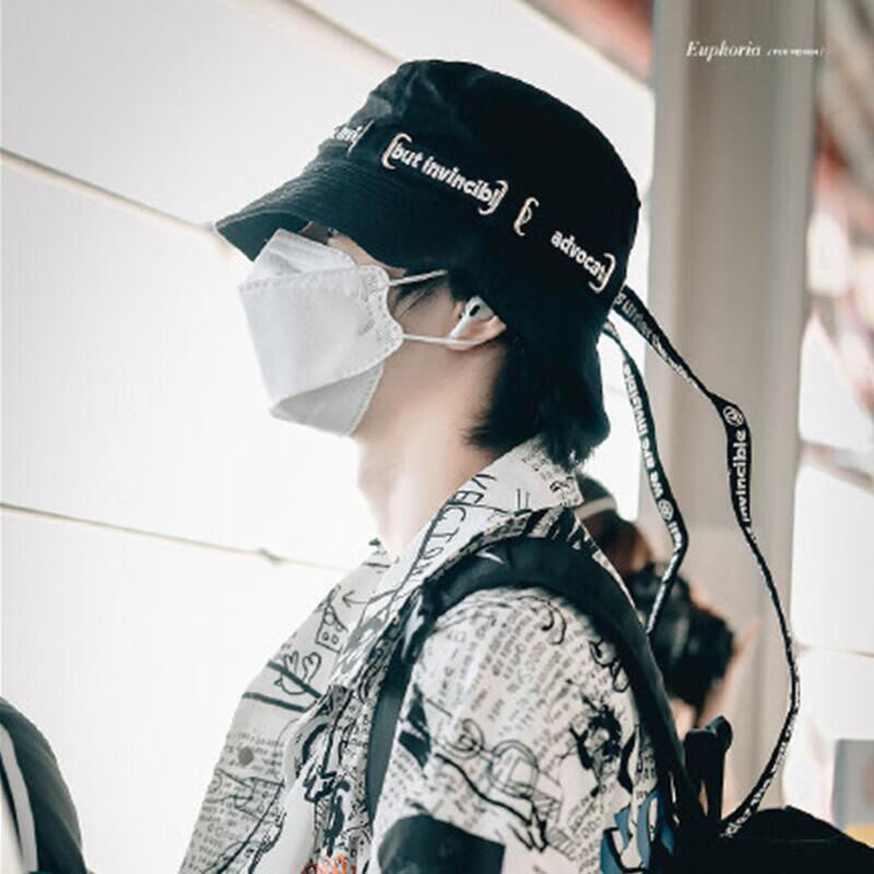 尚美茵tnt时代少年团刘耀文同款帽子男女生秋冬长带字母渔夫帽遮阳盆