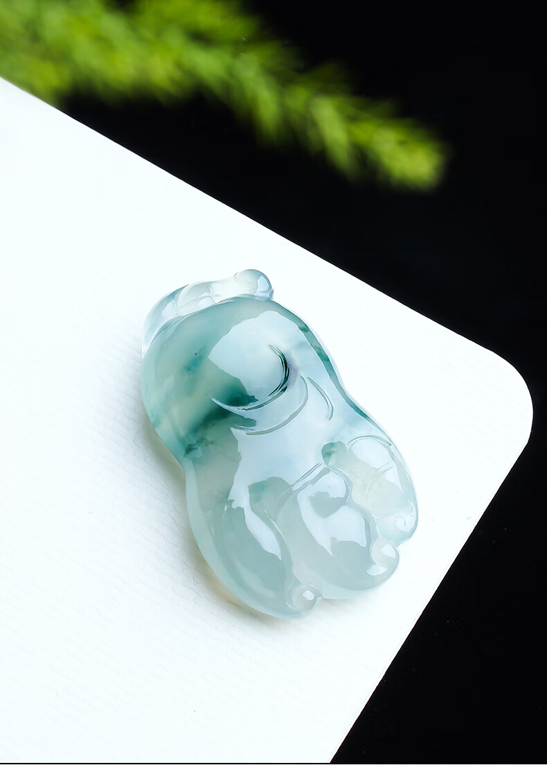 翡翠吊坠冰种飘绿佛手瓜玉坠缅甸玉石a货挂件gc11114 【祥情人节生日