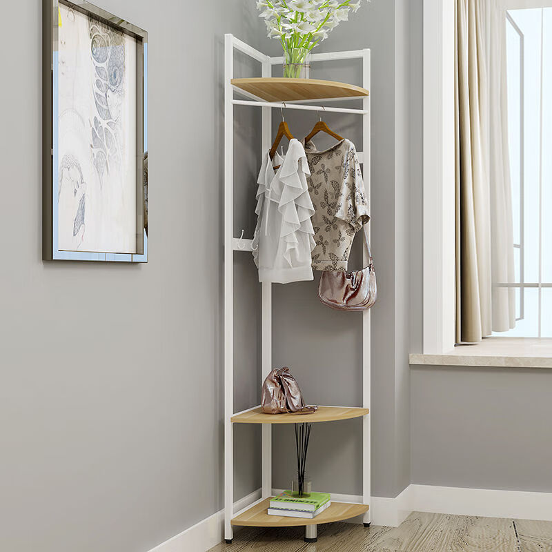 定制卧室转角衣帽架三角衣架落地墙角挂衣架三角卧室置物架室内挂衣架