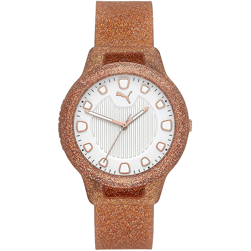 puma彪马手表女士resetv1夜光硅胶石英时尚休闲女表玫瑰金盘p1008