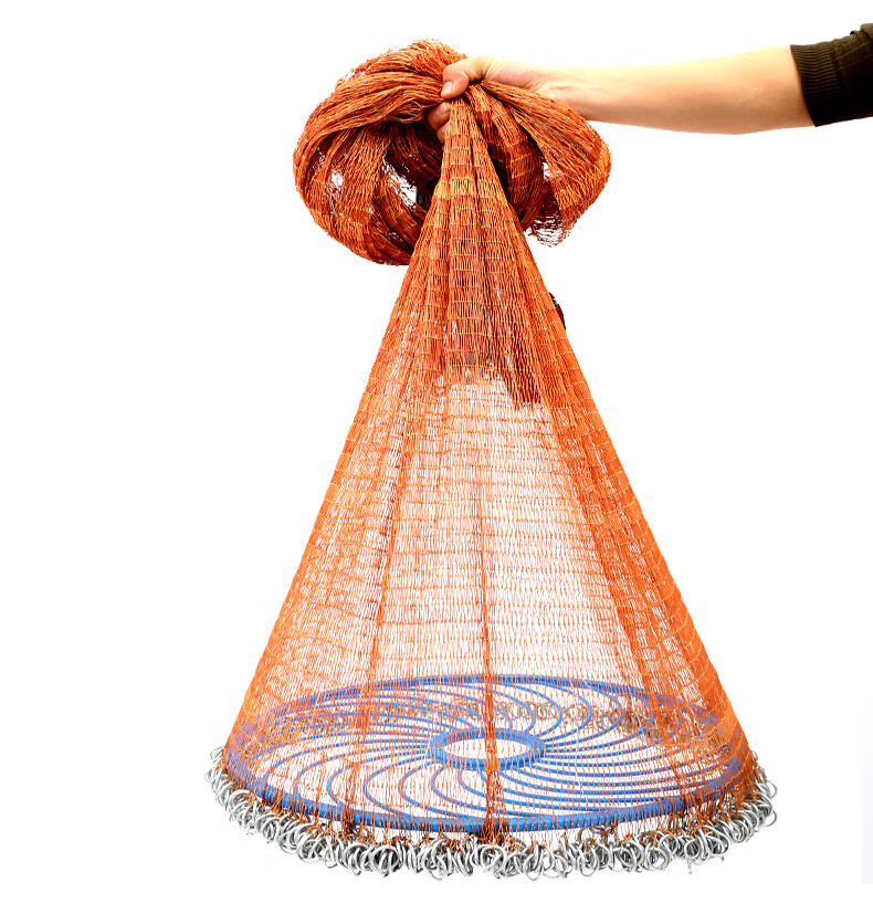 链条式大飞盘式撒网美式渔网抛网手撒手抛网鱼网捕鱼自动易抛神具链条