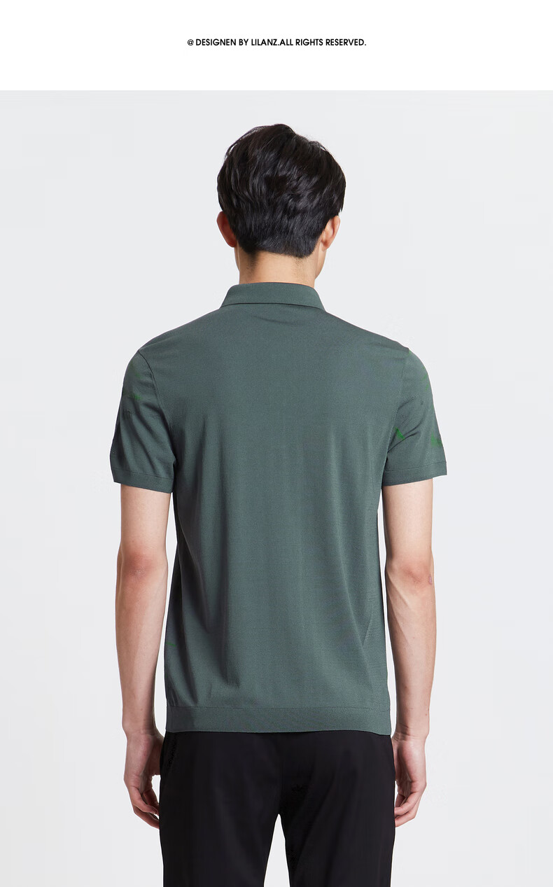 利郎生如夏花ip联名polo衫男短袖2021夏季新款男士休闲t恤 深灰绿(21