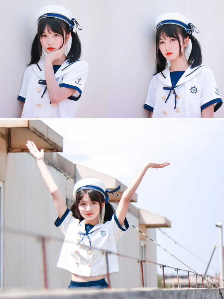 正统航海少女jk制服裙套装长袖水手服日系校服女海军风中间服短裙