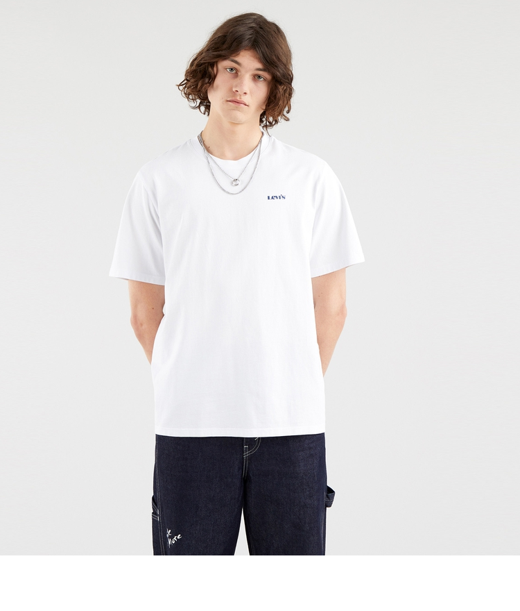 levis李维斯男士白色圆领logo印花短袖t恤a01070000白色xl