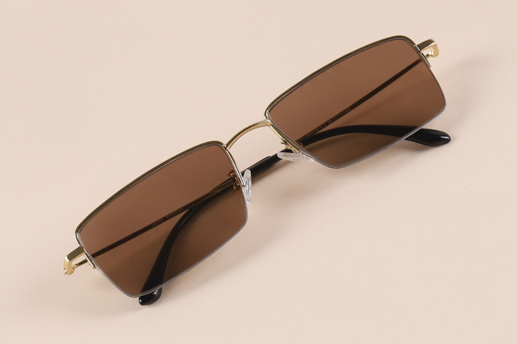 jedmviss 高清水晶石头眼镜男款原石东海老料高档清凉养目 金色镜架