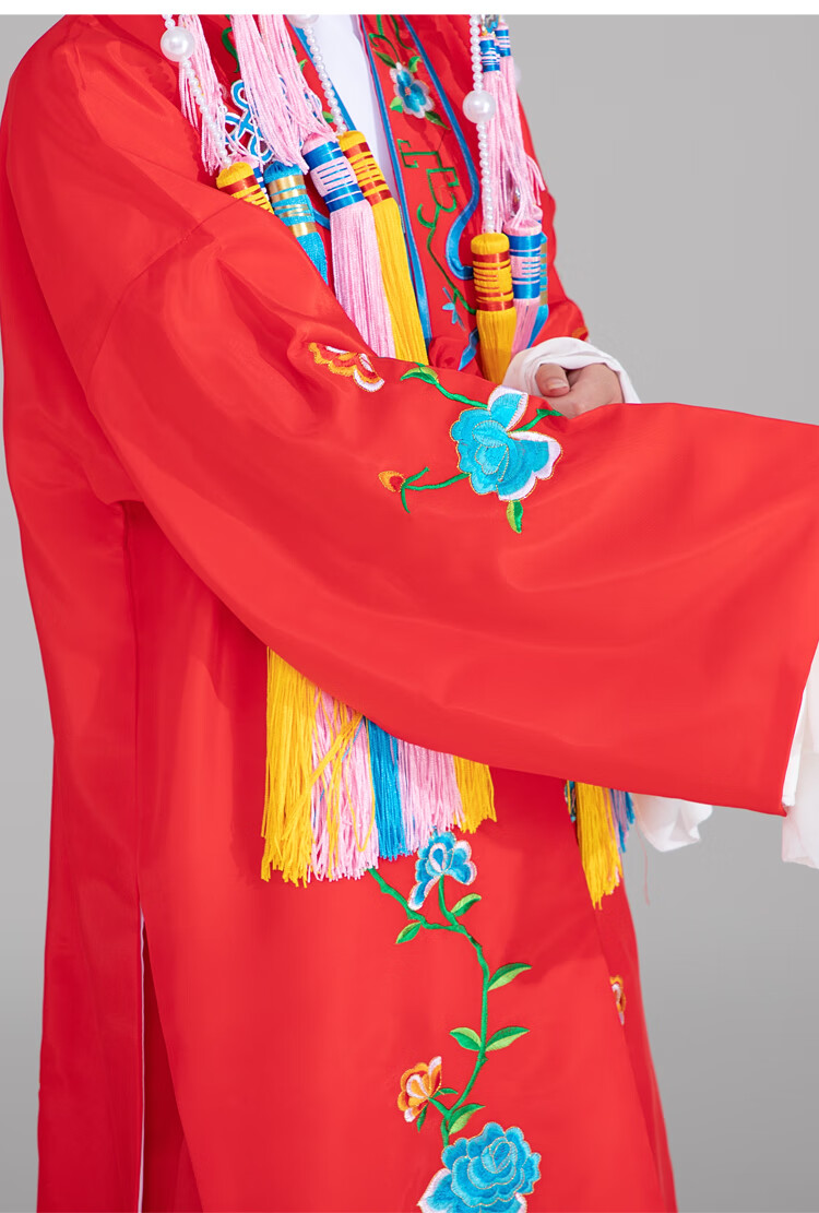 女花旦京剧古装越剧新款演出戏曲水袖凤冠戏剧衣服戏服红色单独女披