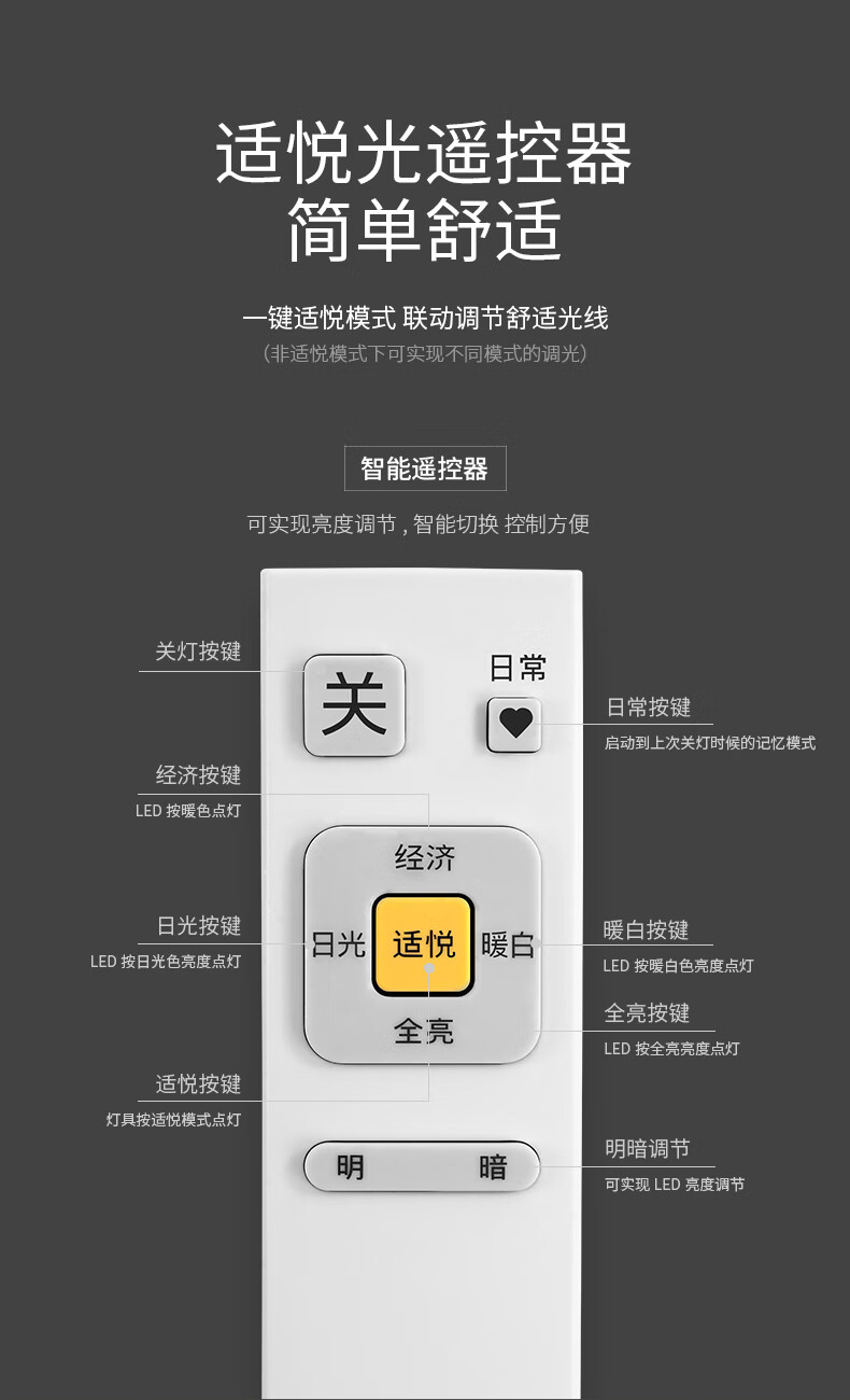 松下(panasonic)led客厅灯 简约大气遥控调光调色照明灯具卧室吸顶灯