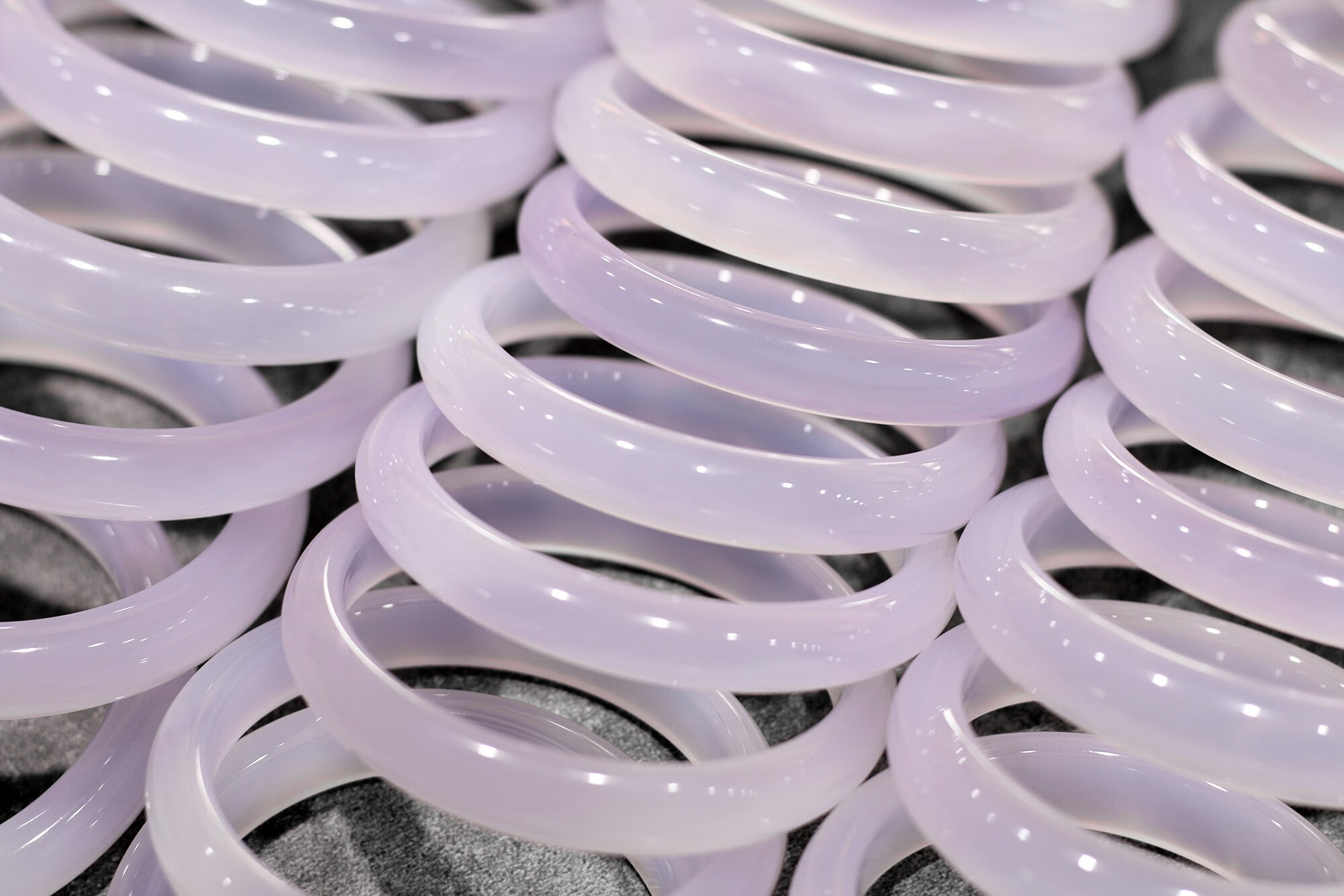 时乾 玉髓手镯荔枝冻镯子女 少女细条冰种白紫色玉镯天然玉玛瑙玉石细