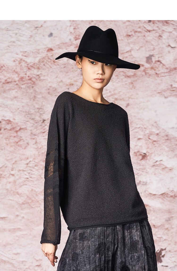 达衣岩简洁罩衫温柔套头衫2021秋季新款打底上衣短款外穿针织衫女极地