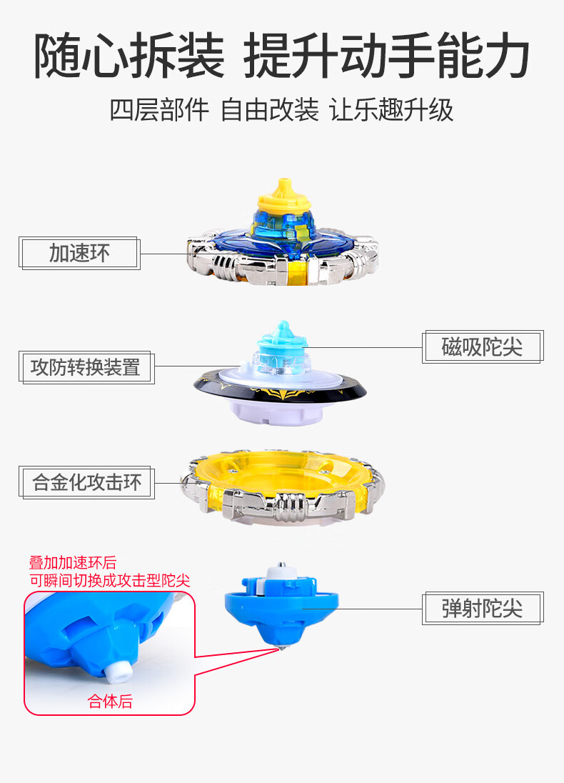 634303h合体加速版裂天魔剑 陀螺 发射器套装