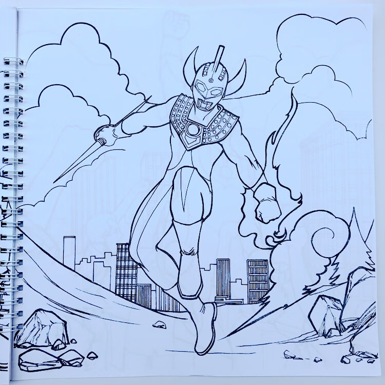 柏拉图儿童画画书奥特曼小手学画画涂色本奥特曼图画本涂色画画书