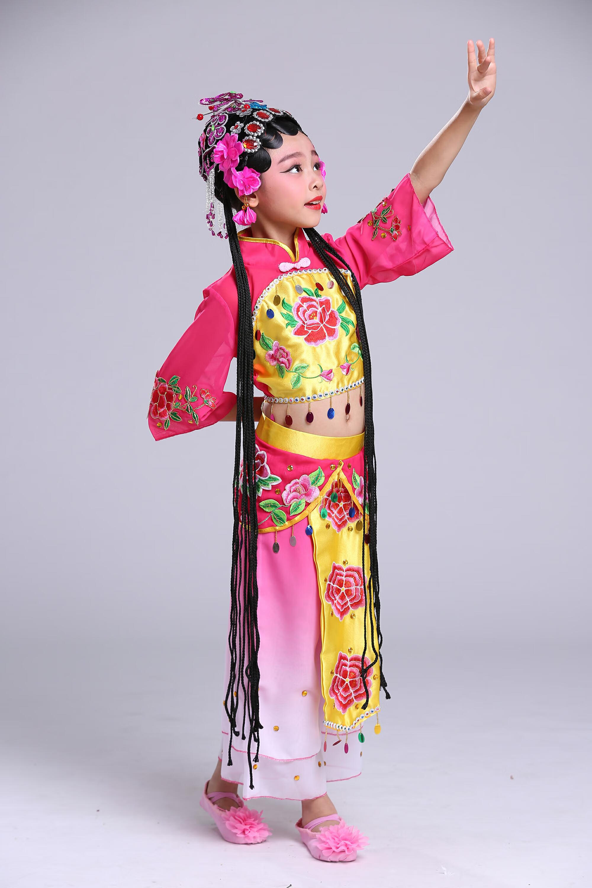 京剧俏花旦演出服儿童戏服舞蹈服小花旦幼儿戏曲表演服装 演出服装