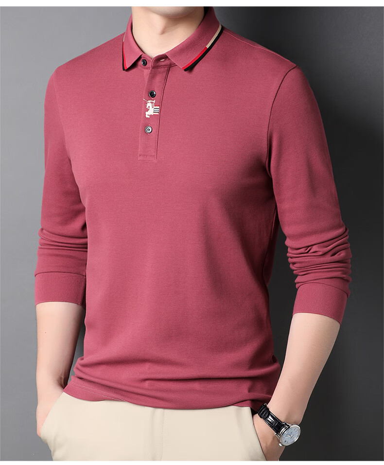 卡丹路(cardanro)纯棉长袖polo衫男士中年翻领2022年新款爸爸春秋装