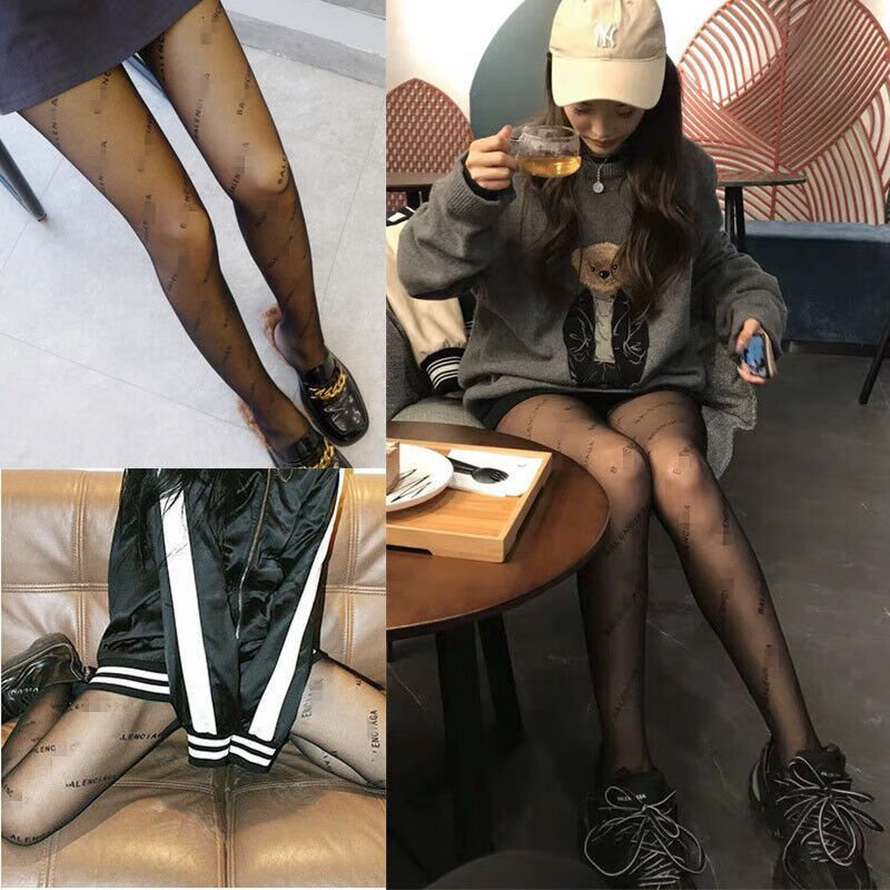 黑色b字母丝袜女黑闪钻带字母b性感超薄丝袜连裤袜美腿 肤色闪钻2条