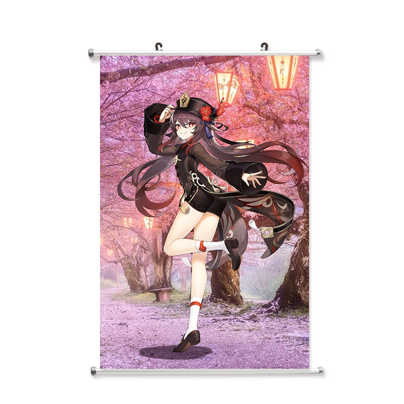 蔓尔思特 原神 动漫胡桃 来图定制二次元卡通装饰画 周边海报卷轴画大