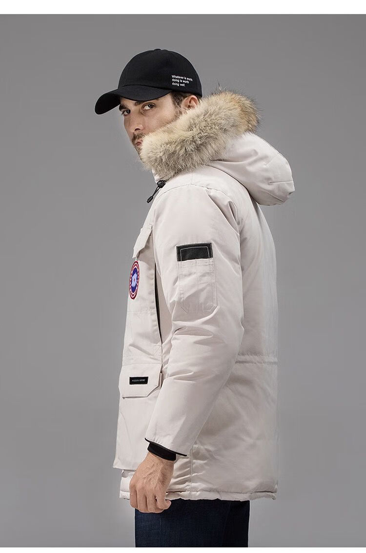 羽绒服女大鹅情侣08款远征加厚保暖狼毛领工装派克大衣外套 马甲(男女