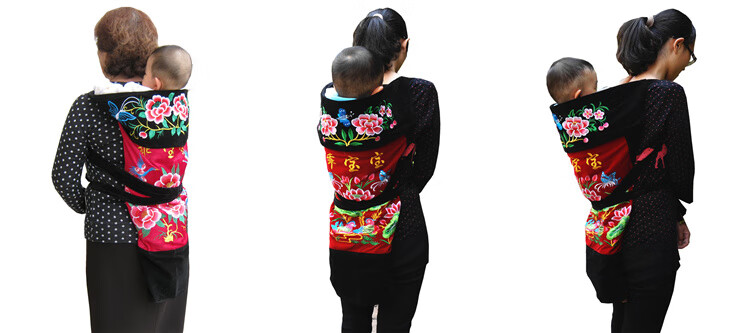 云南老式小孩背巾贵州传统宝宝背带布四川背娃初生婴儿背扇后背式