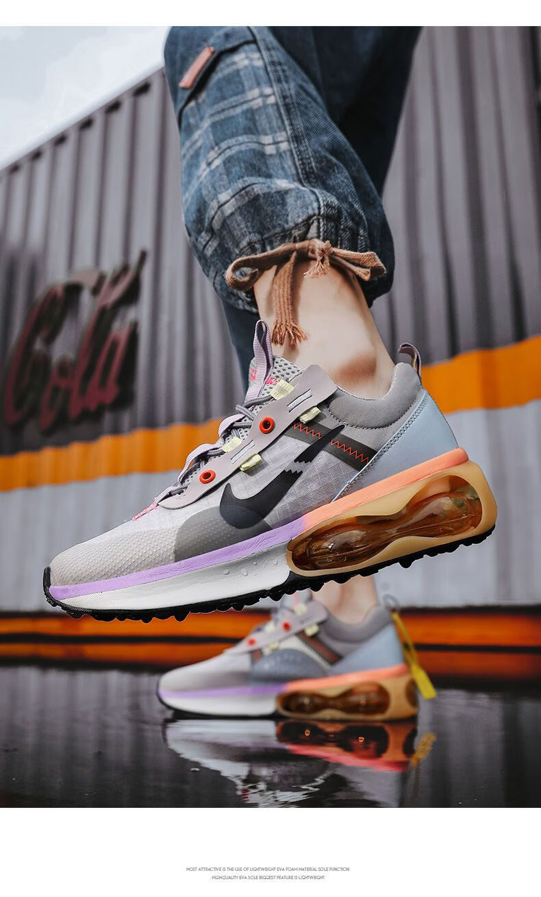 【官方旗舰店】黑科技跑步男鞋气垫增高厚底老爹鞋夏季透气体育生休闲