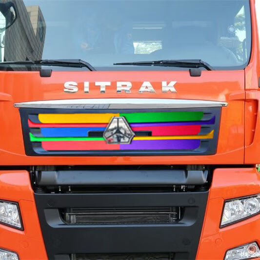 适用于汕德卡大货车卡车车标五彩车贴字母改色膜中网贴纸装饰拉花 汕