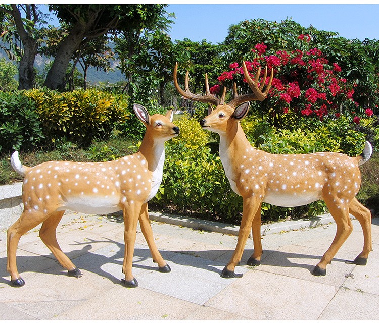 戶外園林景觀梅花鹿擺件玻璃鋼雕塑模型仿真動物公園景區裝飾小品 4號