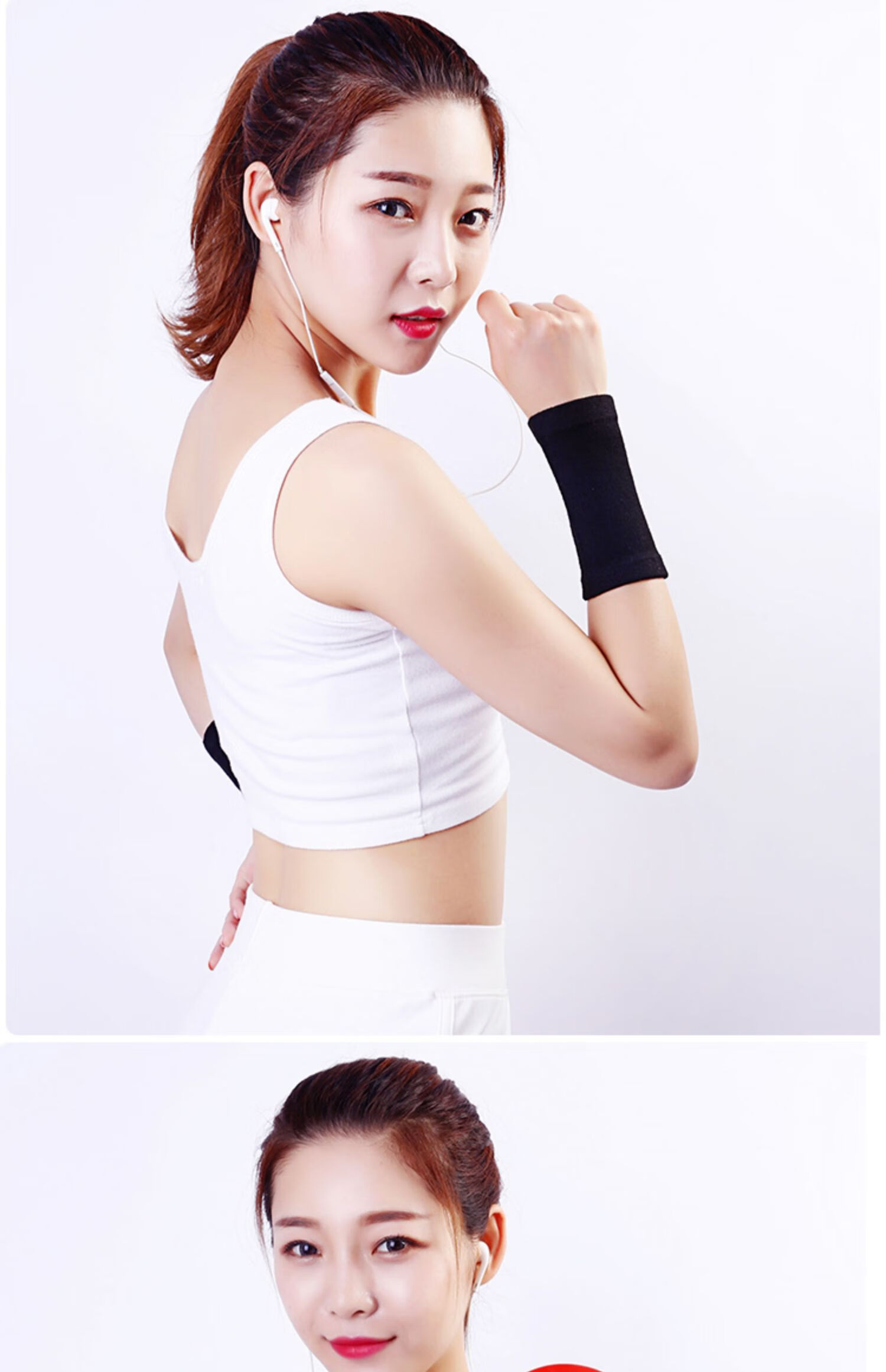 南极人21年新款羊毛绒护肘手臂男女秋冬护腕保暖针织假袖子半指手套